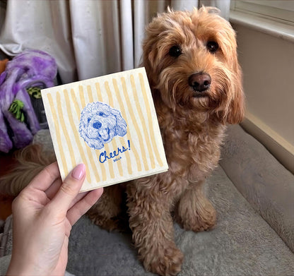 Custom Pet Napkins for Wedding, Personalized Dog and Cat Portrait from Photo, Dog Cocktail Engagement Serviettes, Pet Cocktail Napkins
