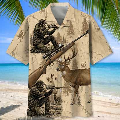 Vintage Deer Hunting Hawaiian Shirt