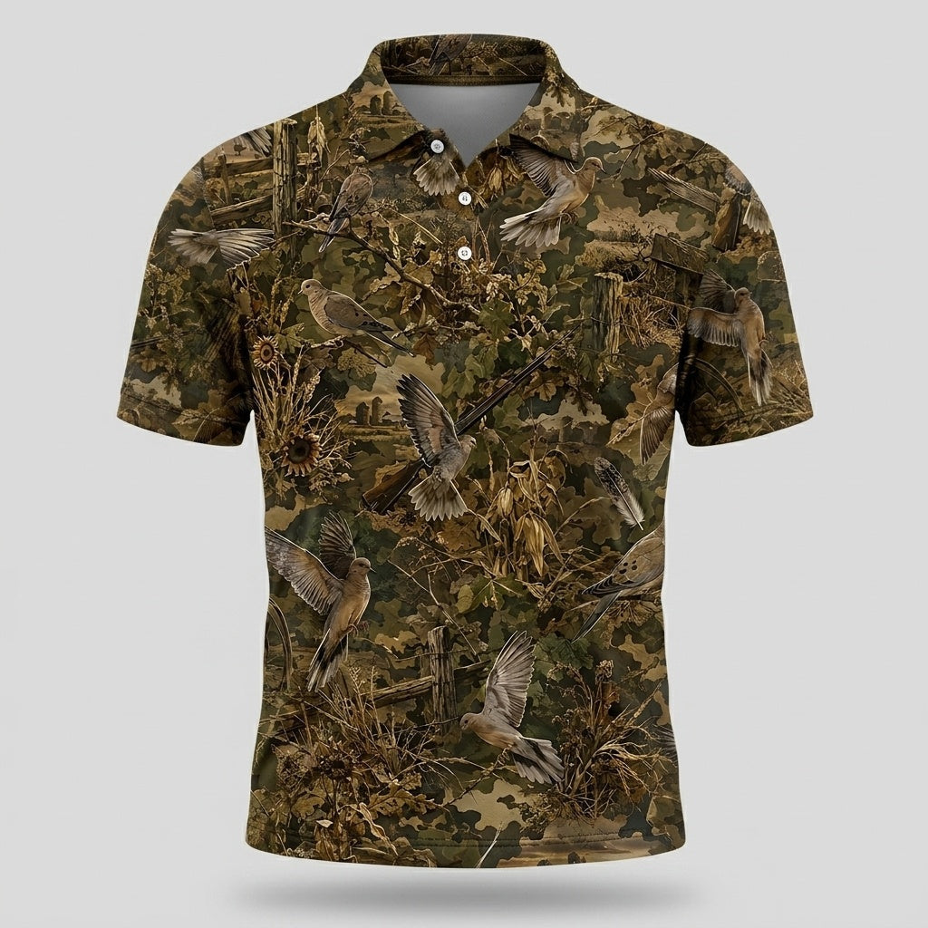 Dove Hunting Camo Men Polo Shirt