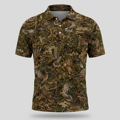 Dove Hunting Camo Men Polo Shirt
