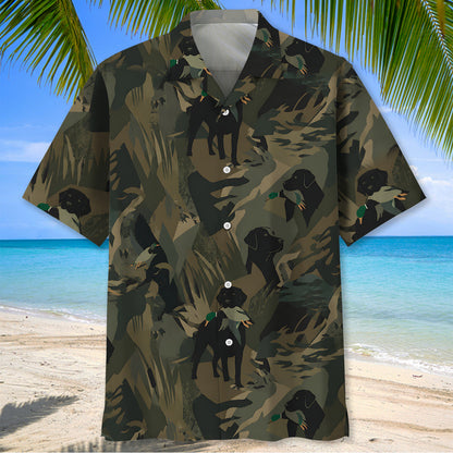 Mallard Duck Retriever Camouflage Hawaiian Shirt