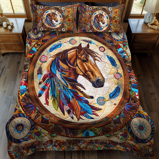 Tribal Trot 3-Piece Quilted Bedding Set - Single (59" x 70")