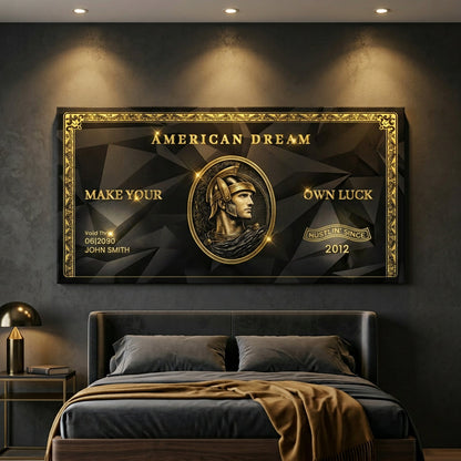 Personalized American Dream “Make Your Own Luck” Wall Sign