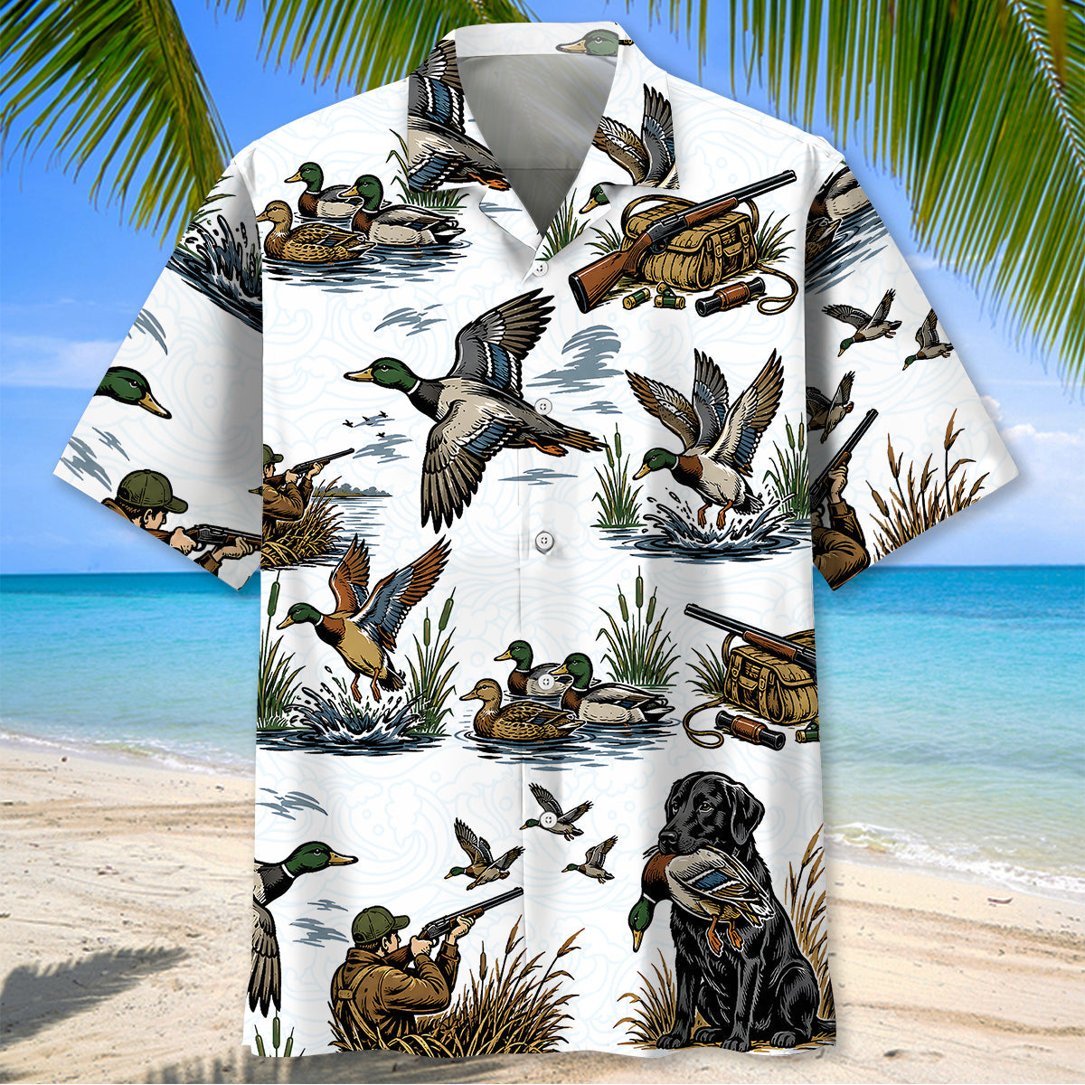 Duck Hunting Pattern Hawaiian Shirt