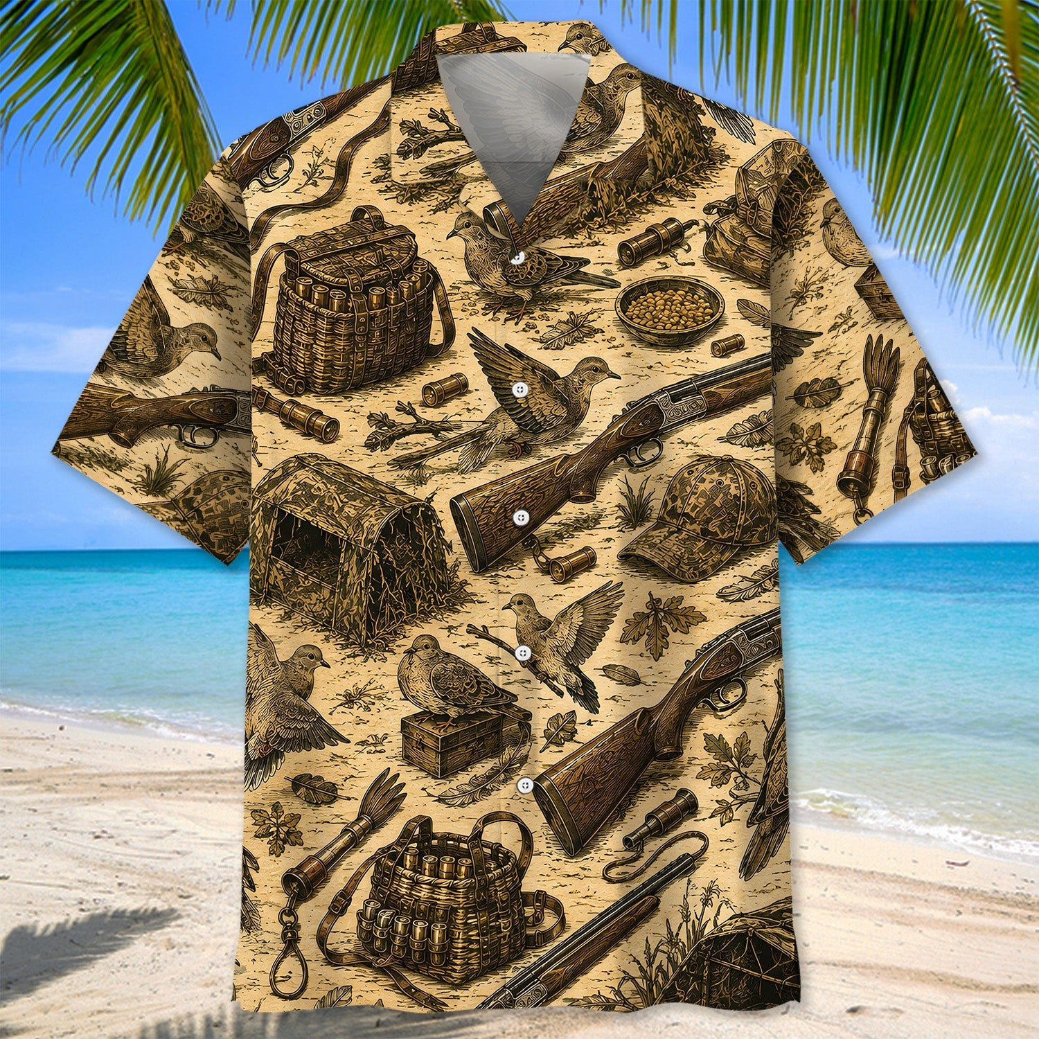 Vintage Dove Hunting Hawaiian Shirt
