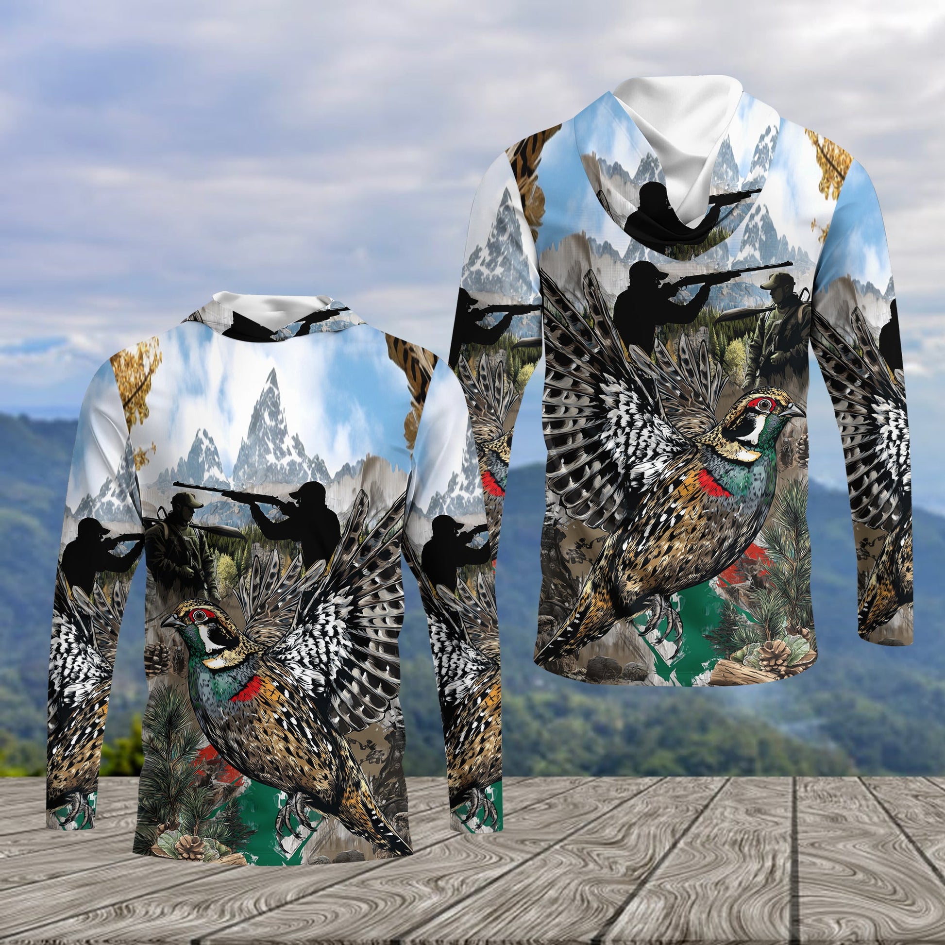 Quail And Hunter In The Wild All Over Print