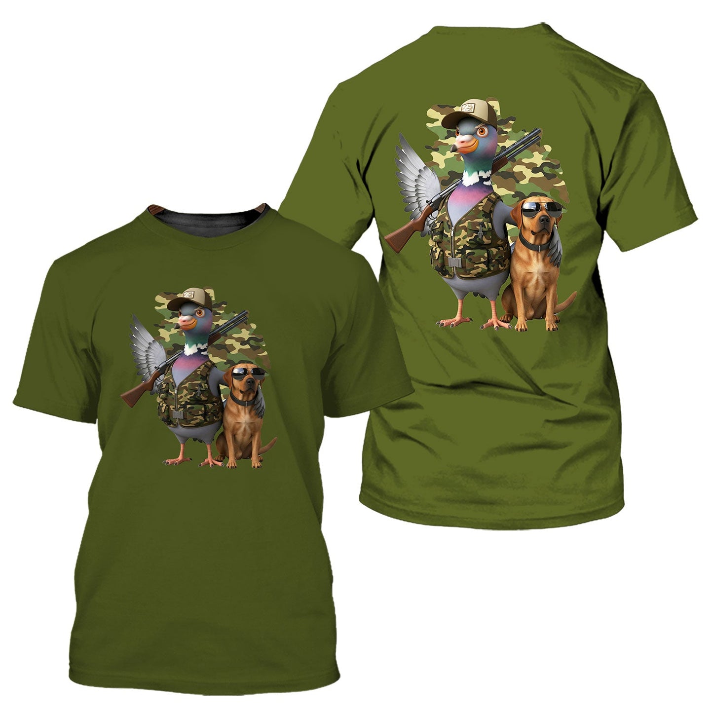 Funny Dove Hunter With Labrador All Over Print Shirt