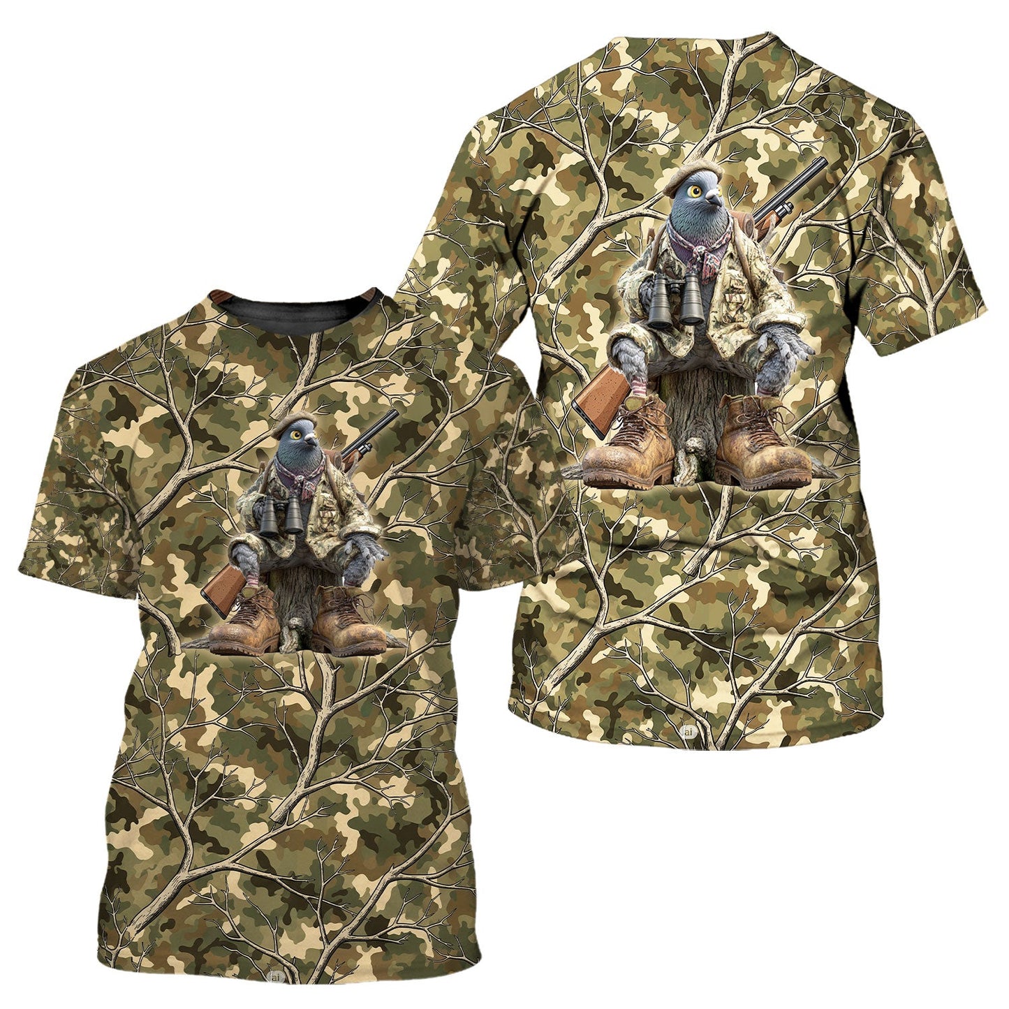 Funny Dove Hunting Camouflage All Over Print Shirt