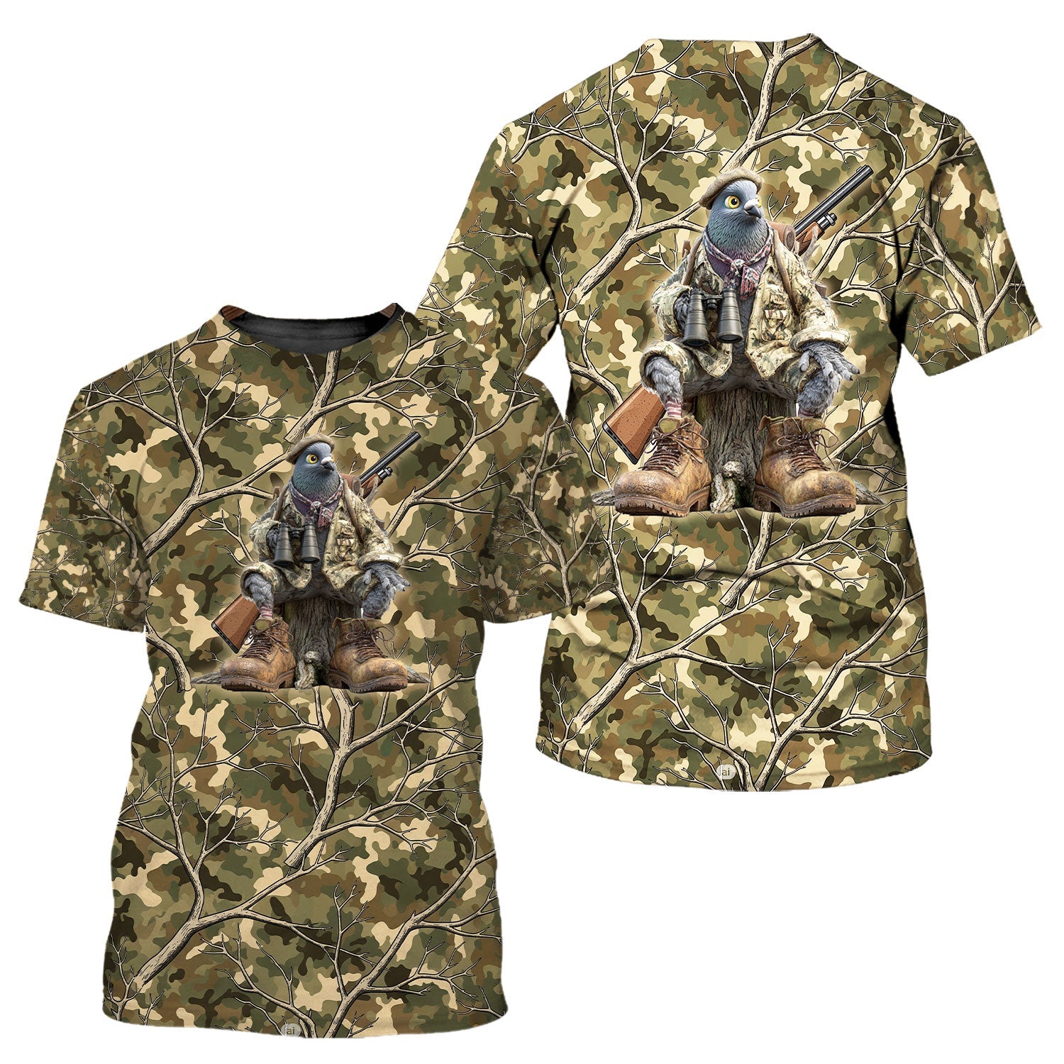 Funny Dove Hunting Camouflage All Over Print Shirt