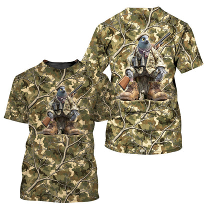 Funny Dove Hunting Camouflage All Over Print Shirt