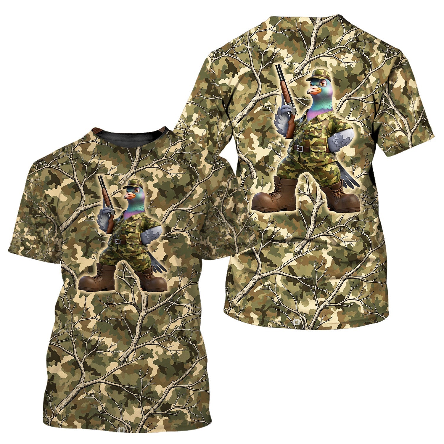 Dove Hunting Camouflage Funny All Over Print Shirt