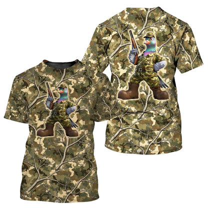 Dove Hunting Camouflage Funny All Over Print Shirt