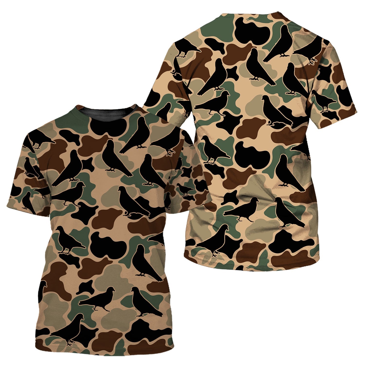 Dove Bird Camouflage Pattern All Over Print Shirt