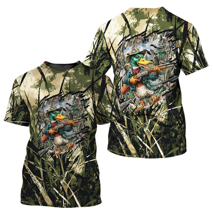 America Mallard Duck Hunting Camo All Over Print Shirt