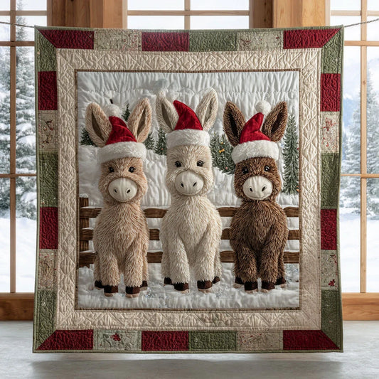 3 Donkeys Quilt Blanket