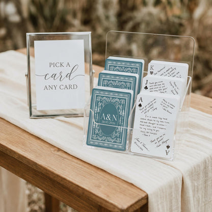 Custom Playing Cards Deck Personalized Wedding Guest Book Alternative - Unique Wedding Playing Cards