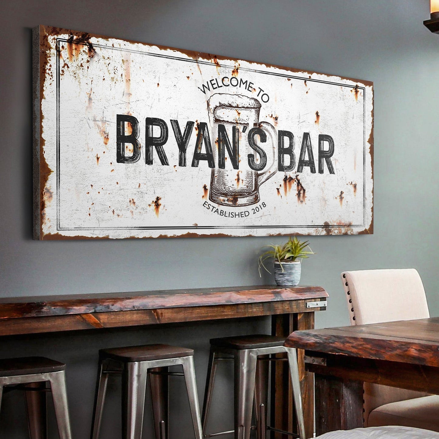 Beer Barrel Bar Sign II