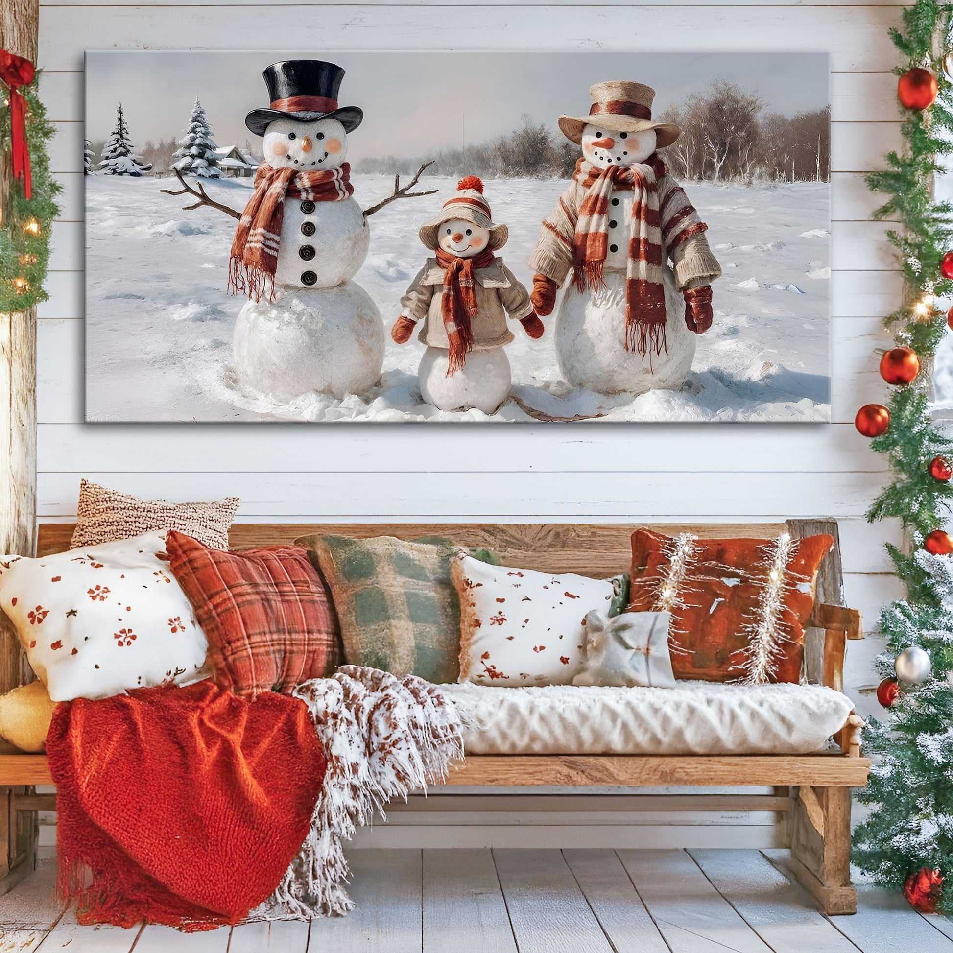 Snowman Smiles Christmas Wall Art