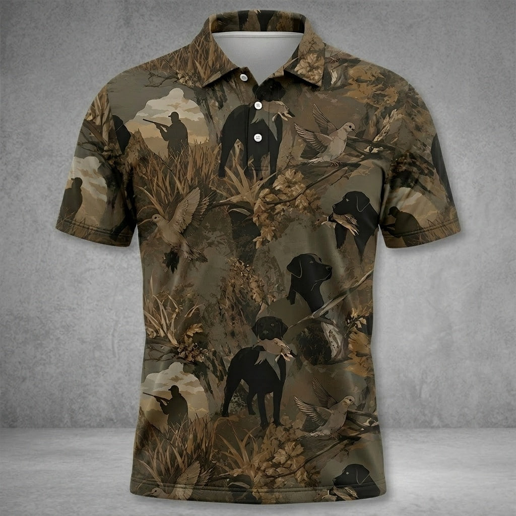 Mourning Dove Retriever Camouflage Polo Men Shirt