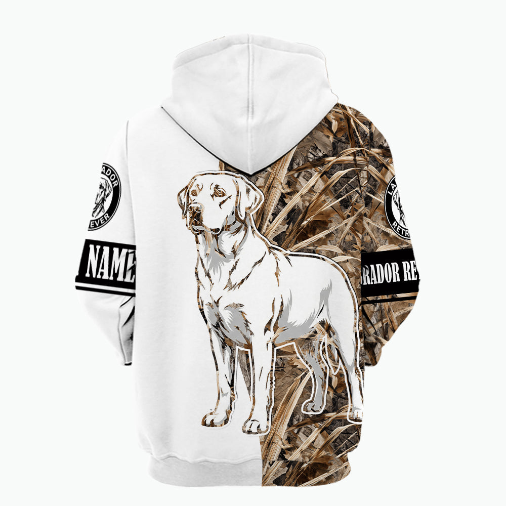 Custom Labrador Retriever Dog Camo Dry Grass All Over Print Shirt