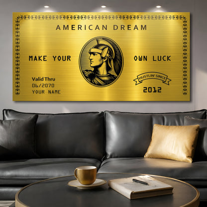 Personalized American Dream “Make Your Own Luck” Wall Sign IV