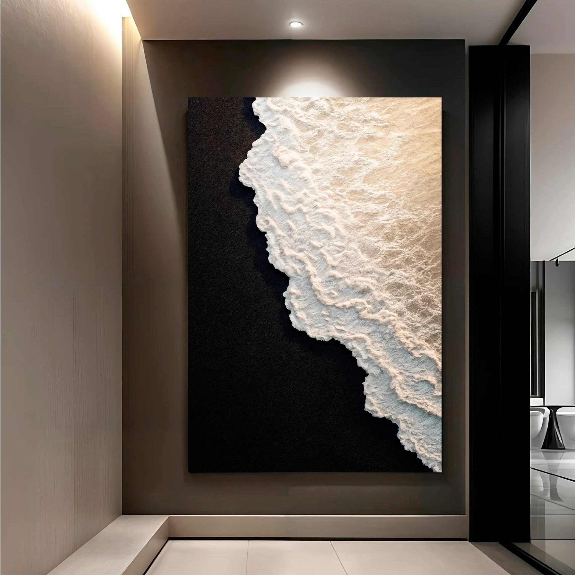 Black Sand Beach Abstract Wall Art