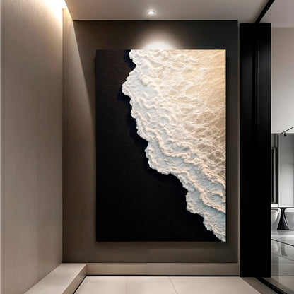 Black Sand Beach Abstract Wall Art