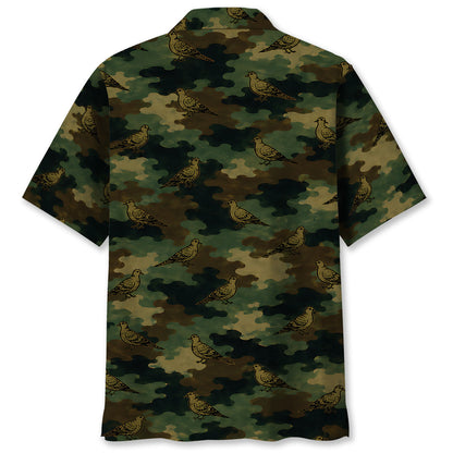 Mourning Dove Camouflage Millitary Hawaiian Shirt