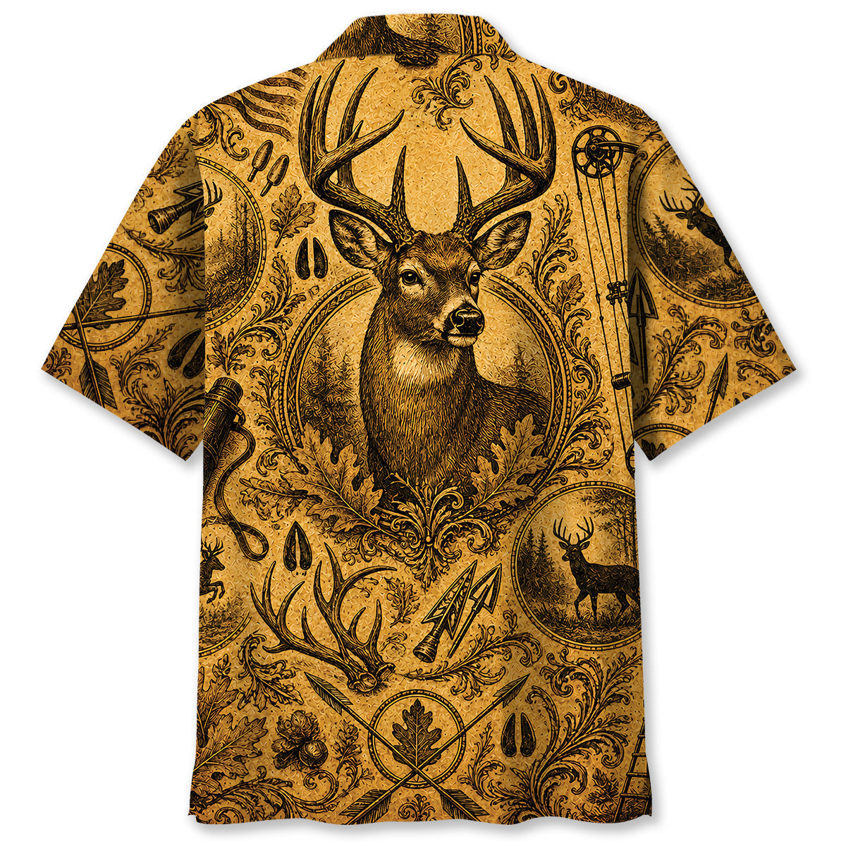 Whitetail Deer Hunting Legend Vintage Art Hawaiian Shirt