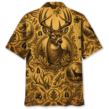Whitetail Deer Hunting Legend Vintage Art Hawaiian Shirt