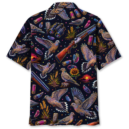 Dove Hunting Graphic Pattern Hawaiian Shirt