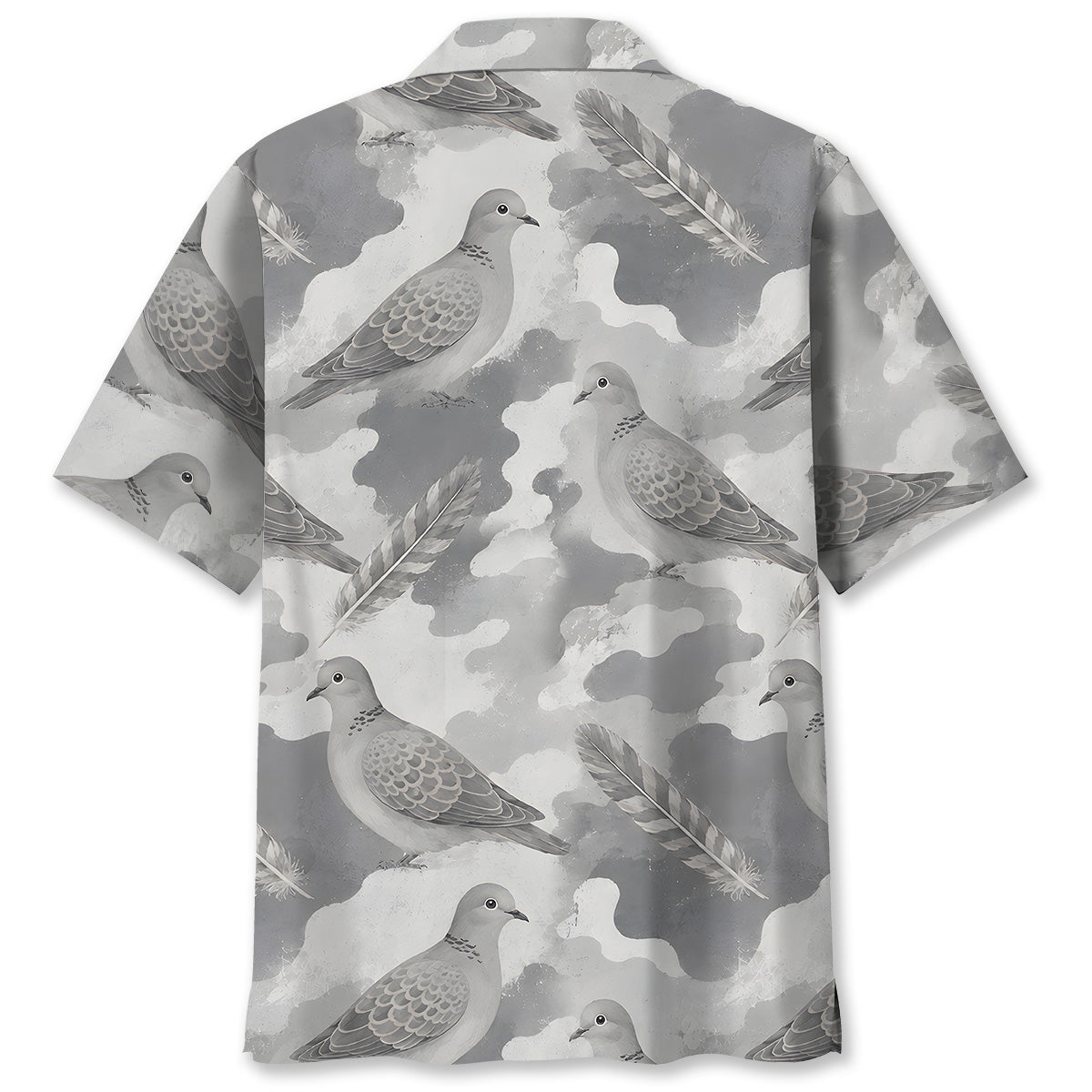 Wild Dove Gray Camouflage Hawaiian Shirt