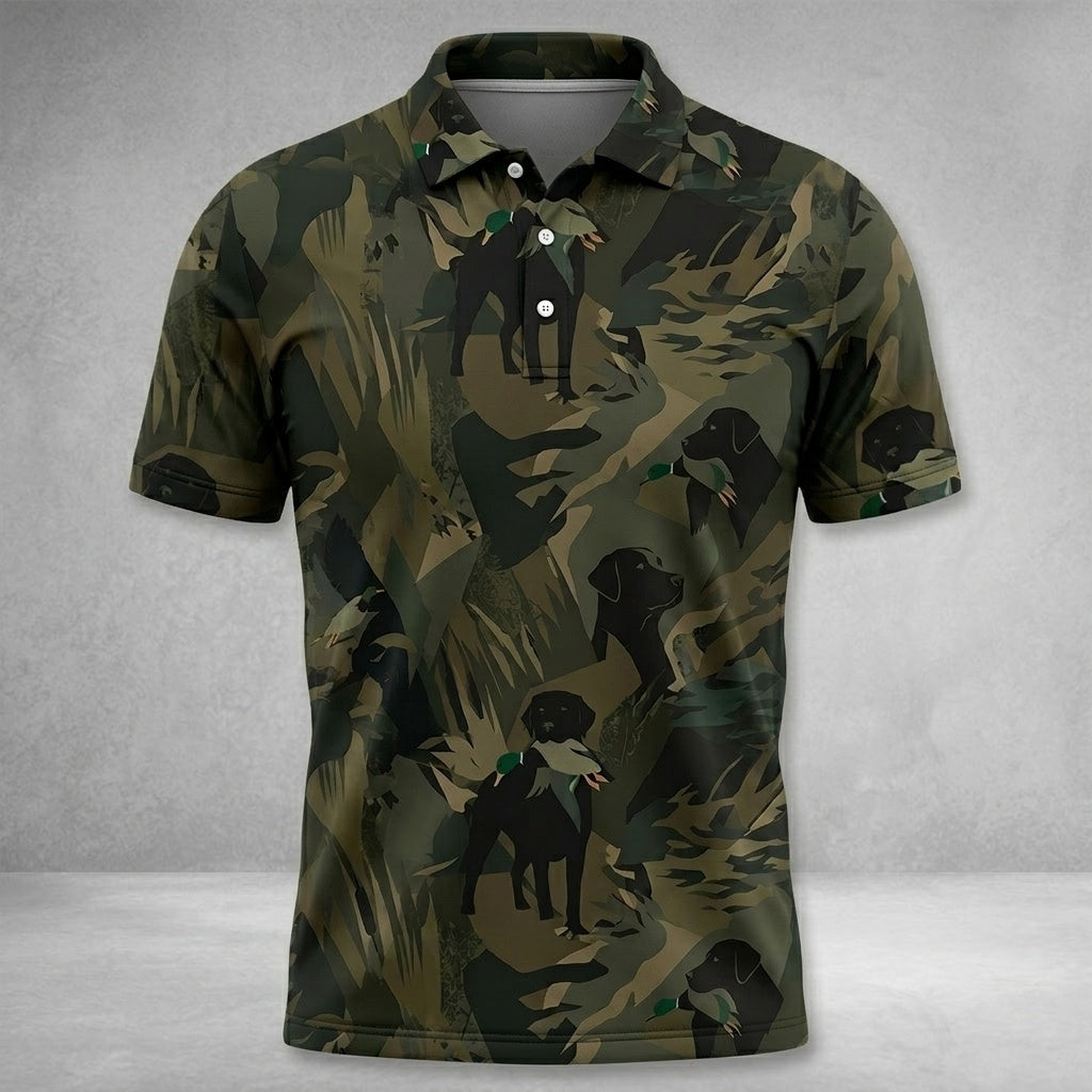 Mallard Duck Retriever Camouflage Polo Men Shirt