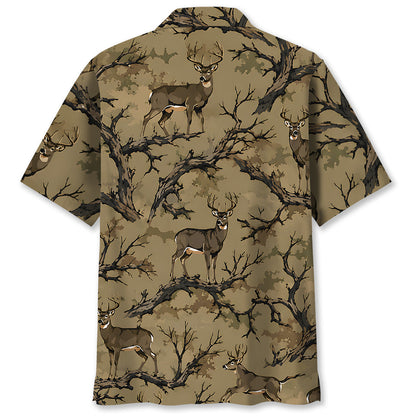 Camo Deer Forest Hawaiian Shirt