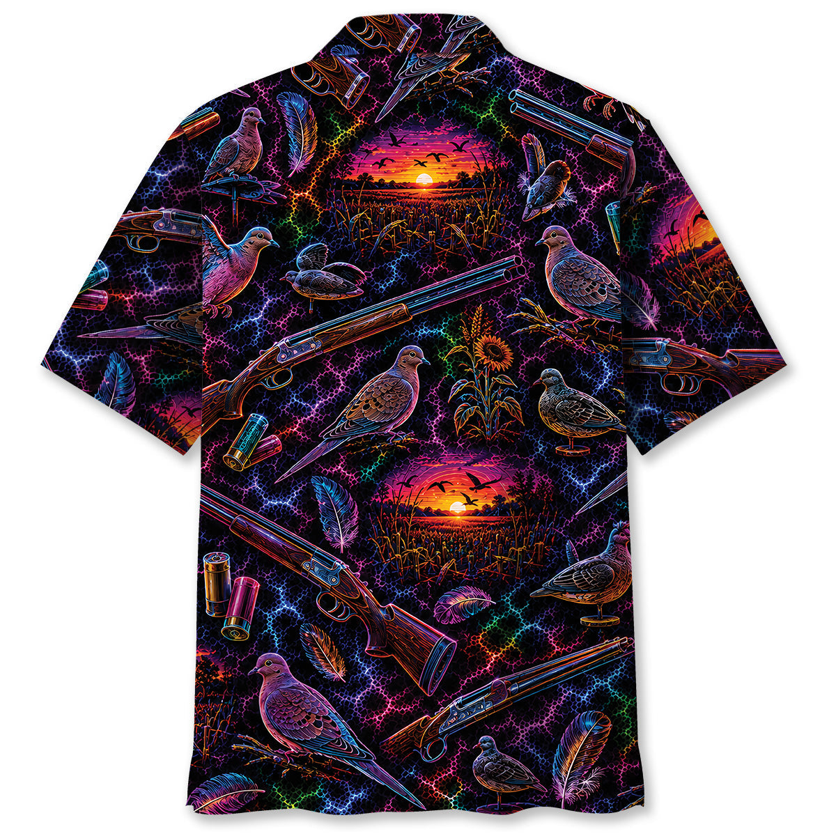 Midnight Dove Hunting Neon Hawaiian Shirt