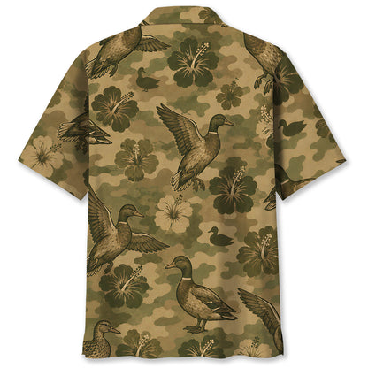 Duck Hibiscus Camouflage Hawaiian Shirt