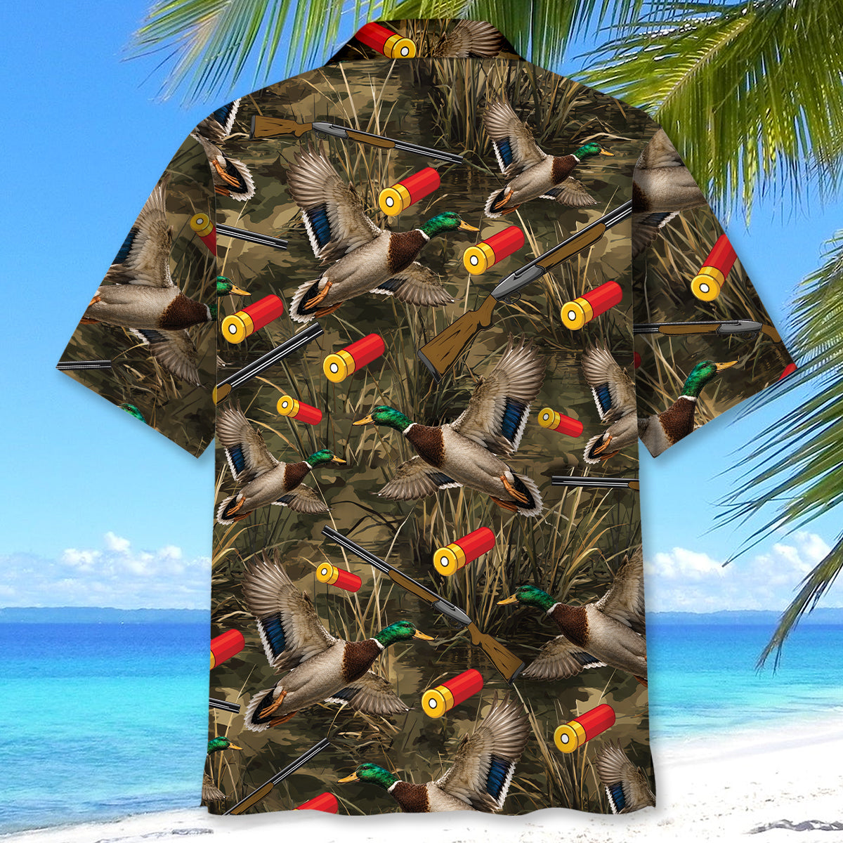 Vintage Camouflage Duck Hunting Hawaiian Shirt