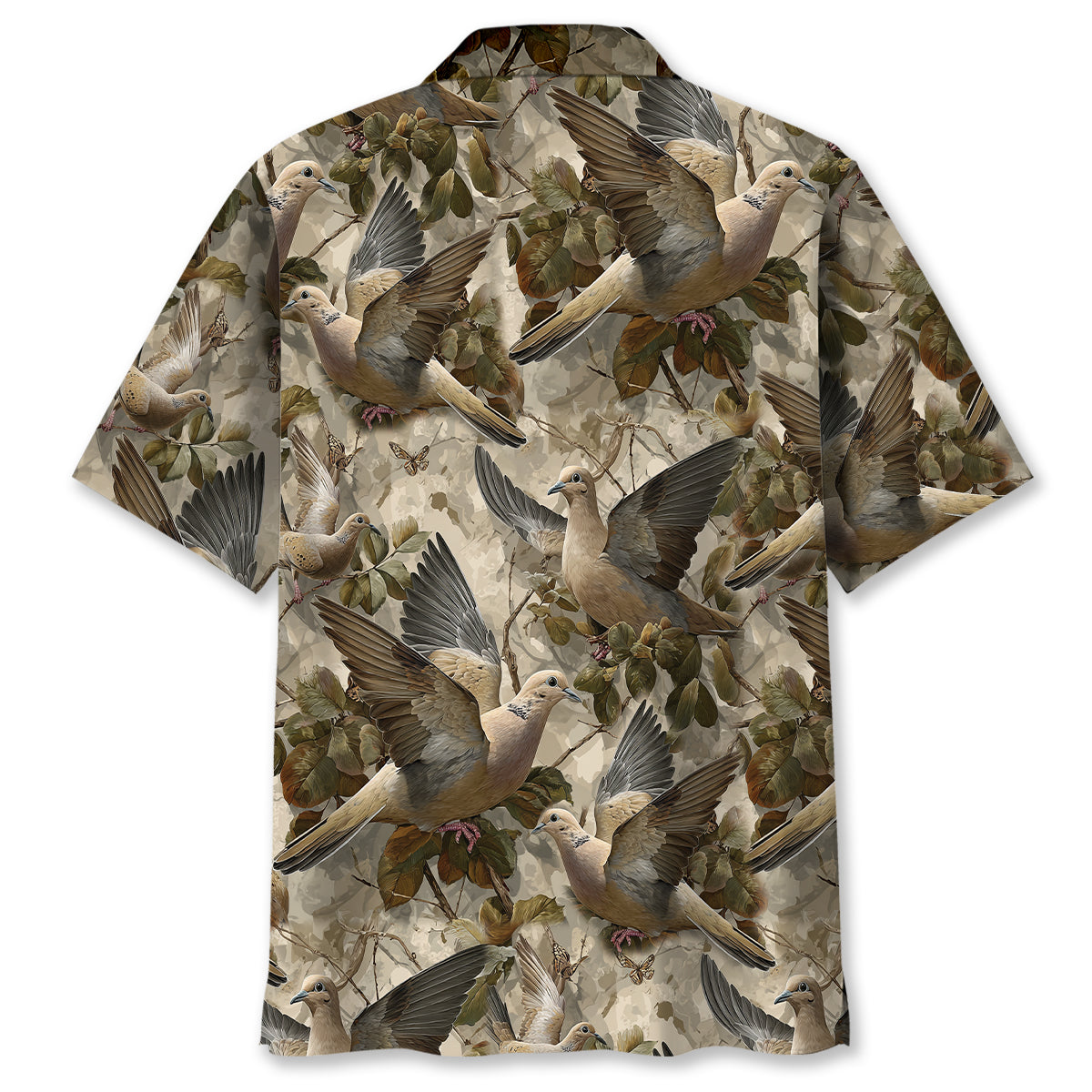 Woodland Mourning Dove Paradise Hawaiian Shirt