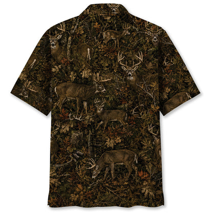 Deer Hunting Forest Camouflage Hawaiian Shirt