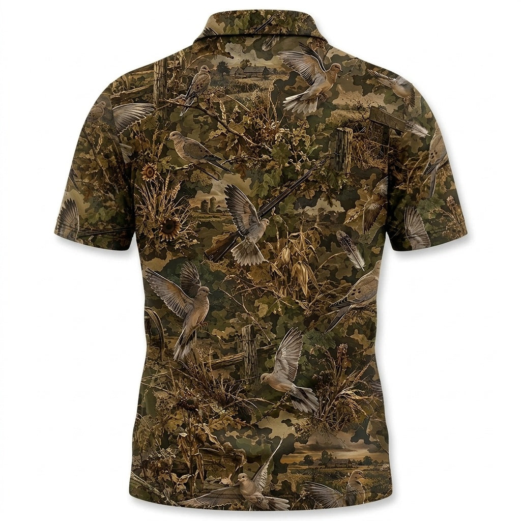 Dove Hunting Camo Men Polo Shirt