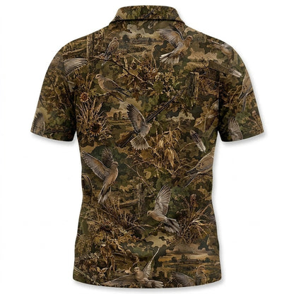 Dove Hunting Camo Men Polo Shirt