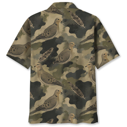Dove Camouflage Graphic Pattern Hawaiian Shirt