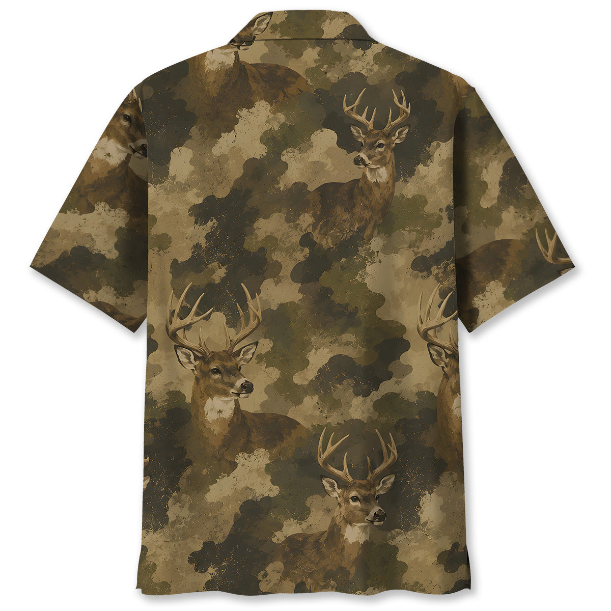 Deer Camouflage Graphic Pattern Hawaiian Shirt