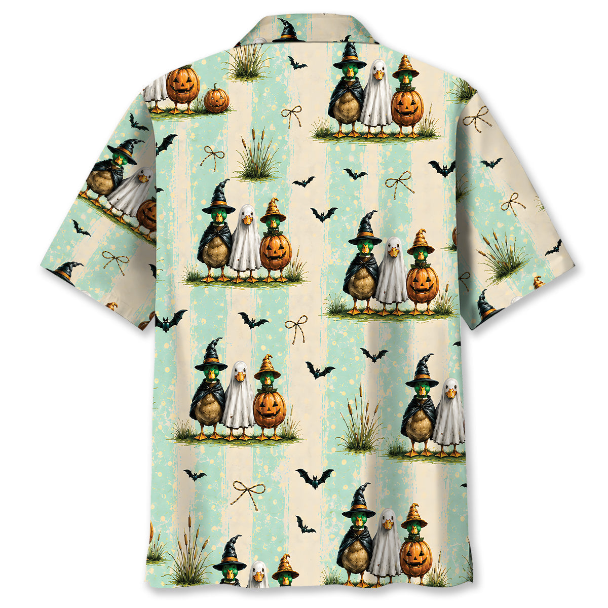 Duck Ghost Pumpkin Halloween Hawaiian Shirt