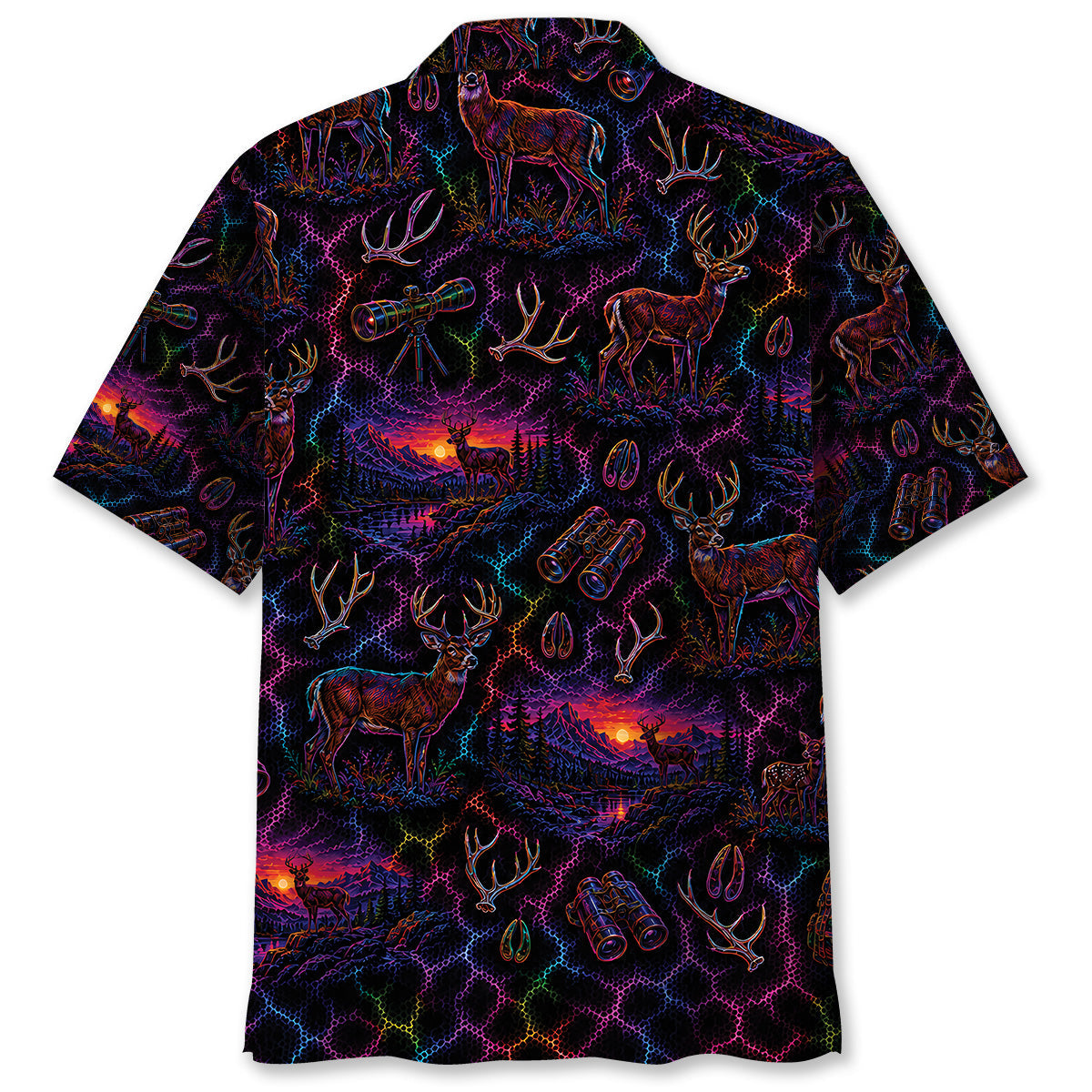 Midnight Deer Neon Hawaiian Shirt