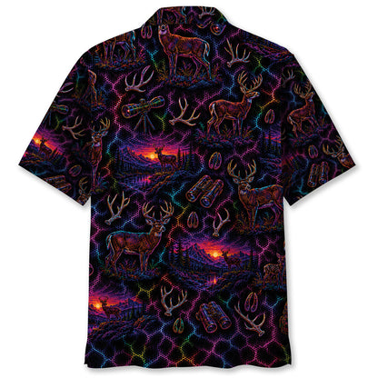 Midnight Deer Neon Hawaiian Shirt