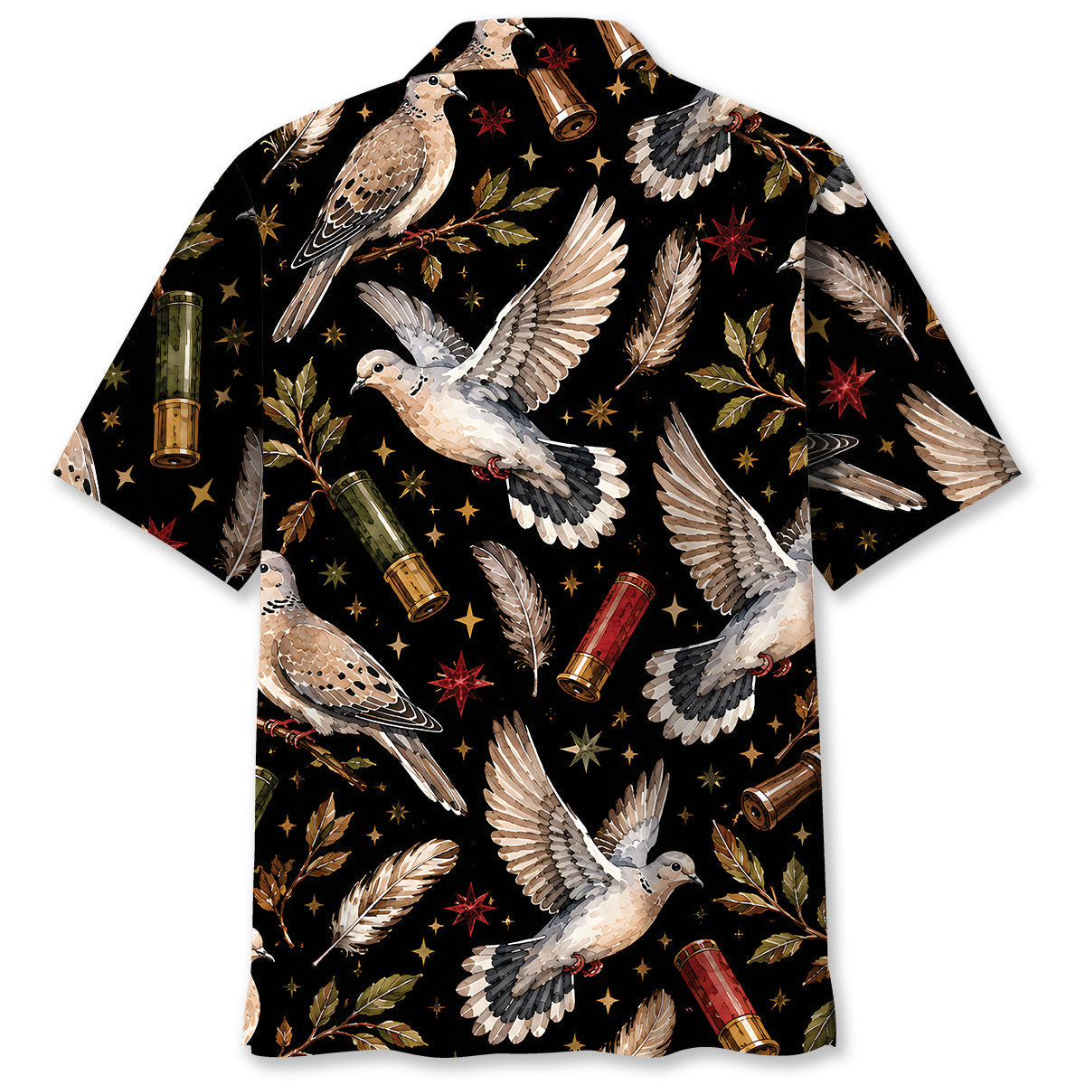 Dove Hunting Retro Black Hawaiian Shirt