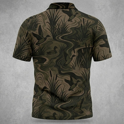 Camouflage Duck Hunting Men Polo Shirt