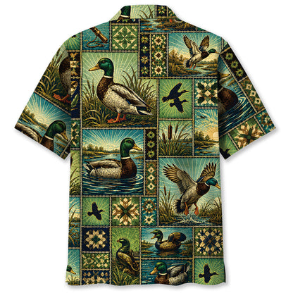 Duck Hunting Vintage Pattern Hawaiian Shirt