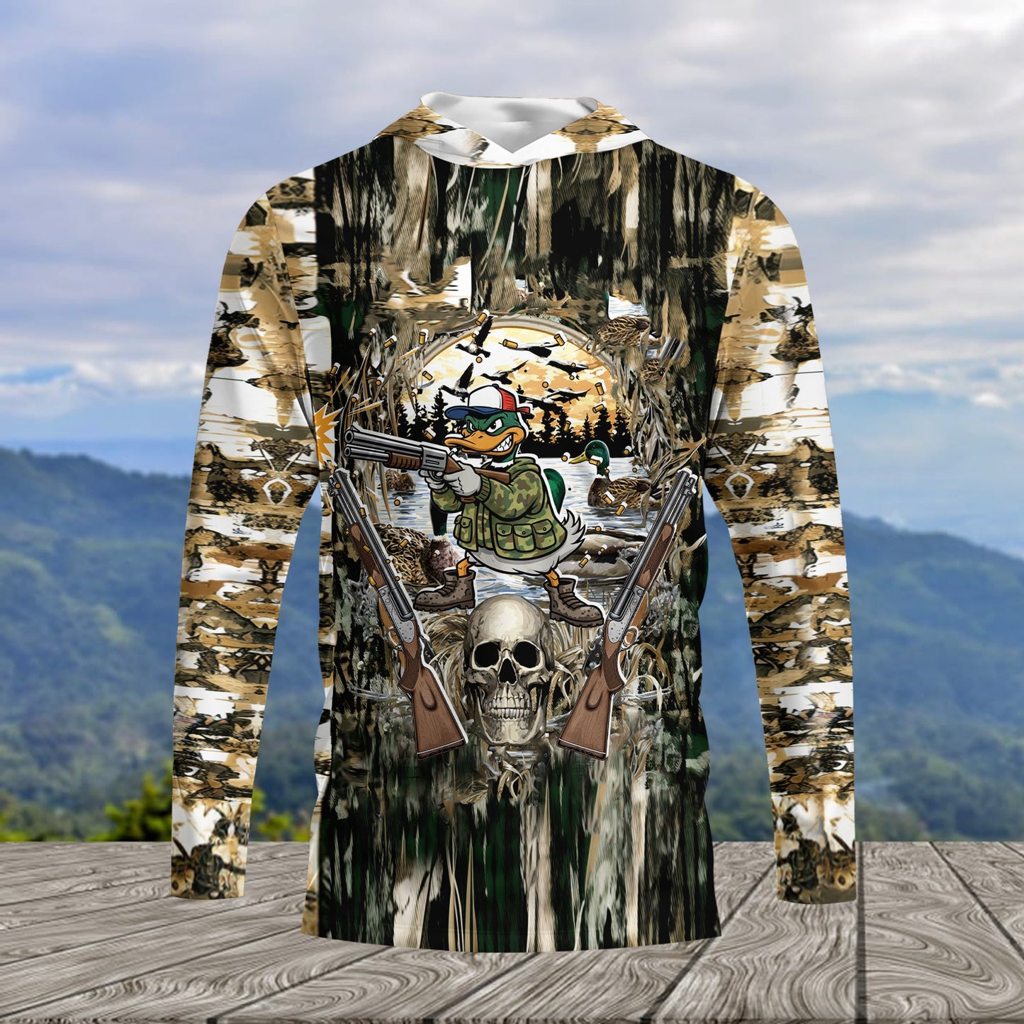 Awesome Mallard Duck Hunting Camo All Over Print Shirt